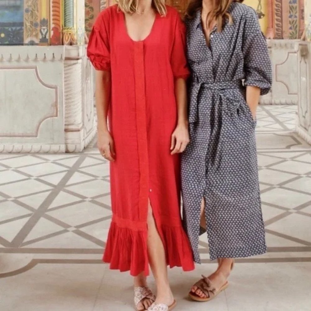 NWT Mirth Caftans Madrid Dress in Grenadine, Size Small, Handmade in India